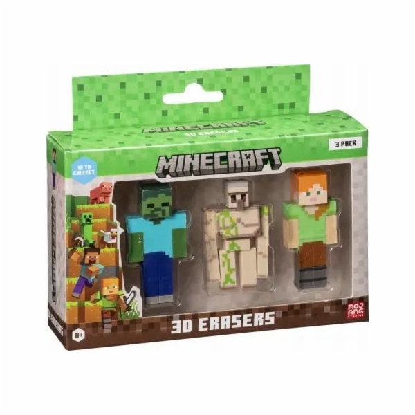 MINECRAFT 3D ERASERS - 3 PACK VER.C