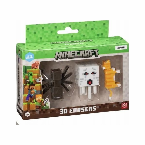 MINECRAFT 3D ERASERS - 3 PACK VER.A