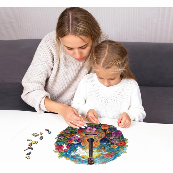EscapeWelt Dřevěné puzzle Kytara 200 dílků