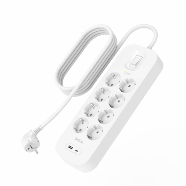 Belkin Surge Socket 8-fold + USB-A+C,900J,18W,2m SRB003vf...