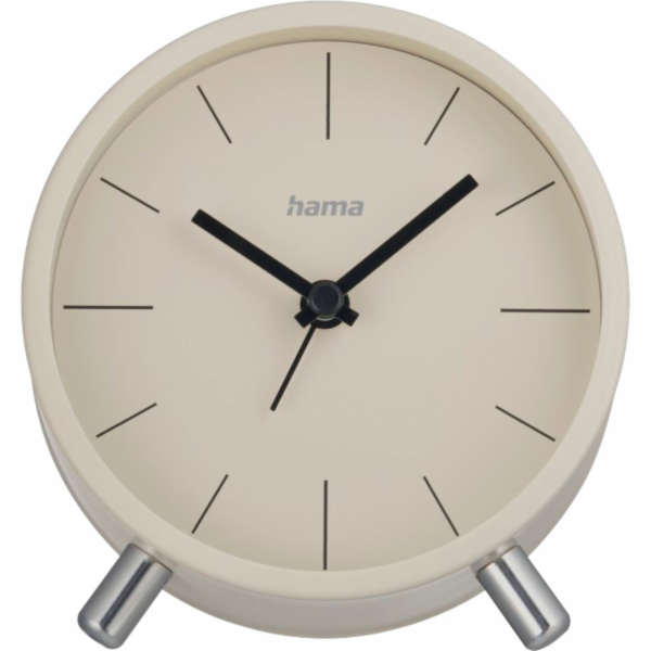 Hama Funkwecker Flores analog ohne Ticken, grau/beige   2...