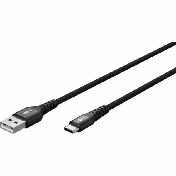 Textilní kabel goobay Supersoft USB 2.0, zástrčka USB-A >...