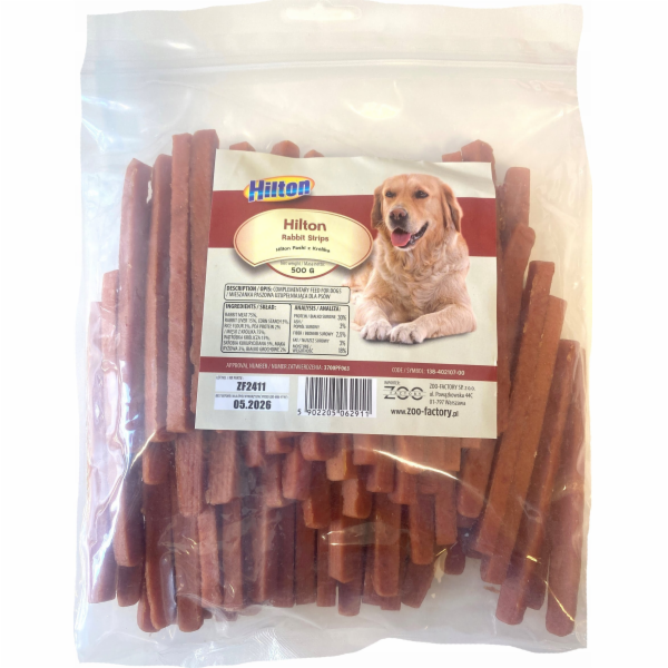 HILTON Králičí proužky - psí pochoutka - 500g