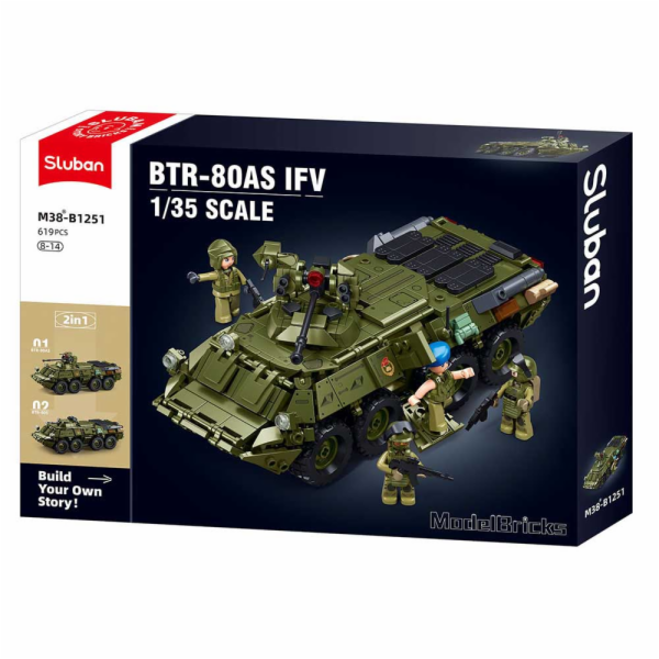 Sluban Model Bricks M38-B1251 Tank BTR-80AS IFV v měřítku...