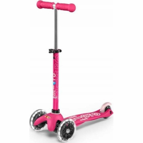 Mikrokoloběžka Mini 3v1 Deluxe Plus LED růžová