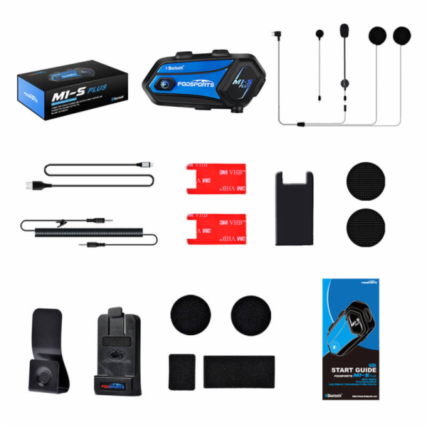 Interkom pro motocykly Fodsports M1-S Plus (černý)