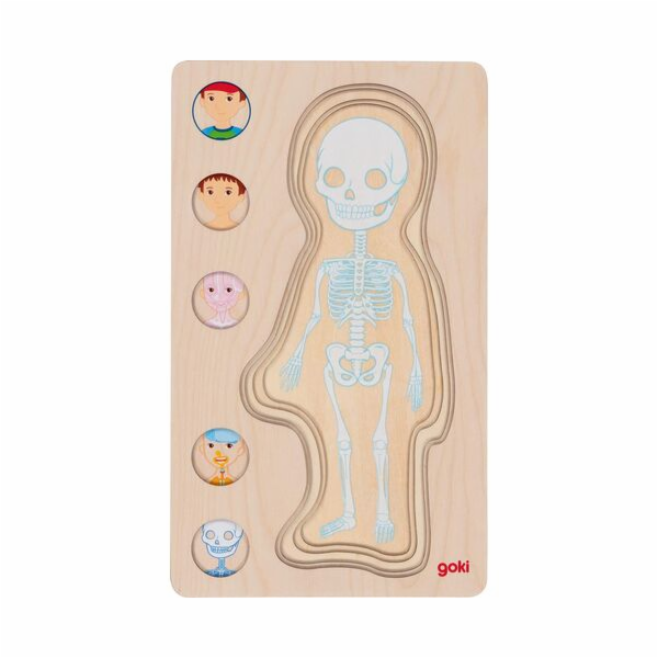 Goki Dřevěné puzzle Lidské tělo - kluk