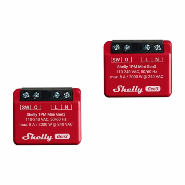 Sada 2 ovladačů Shelly 1PM Mini Gen3