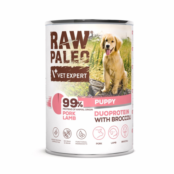 RAW PALEO Duoprotein Pork & Lamb Puppy - vlhké krmivo pro...