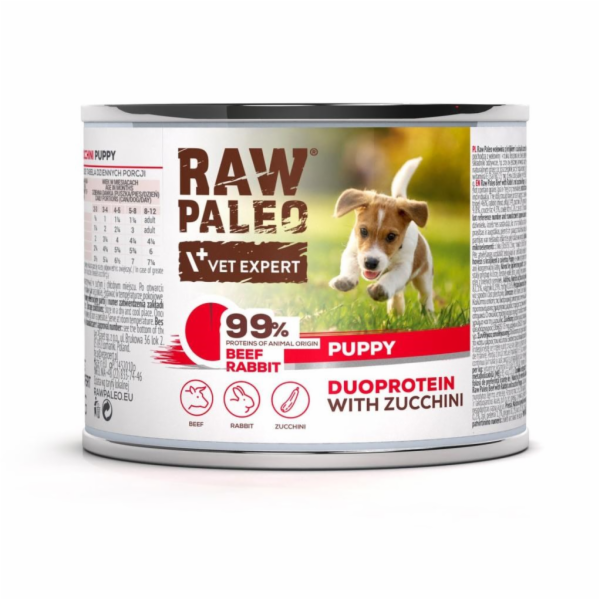 RAW PALEO Duoprotein Beef & Rabbit Puppy - vlhké krmivo p...