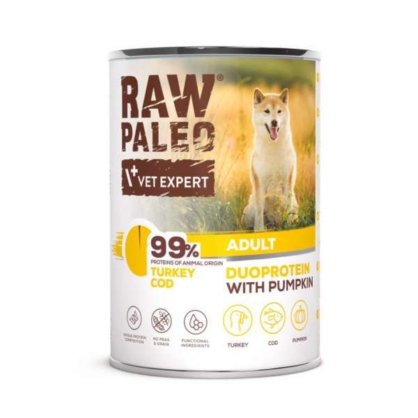 RAW PALEO Duoprotein Turkey & Cod Puppy - vlhké krmivo pr...