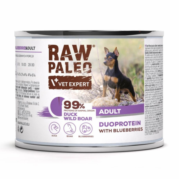 RAW PALEO Duoprotein Duck & Boar Adult - vlhké krmivo pro...