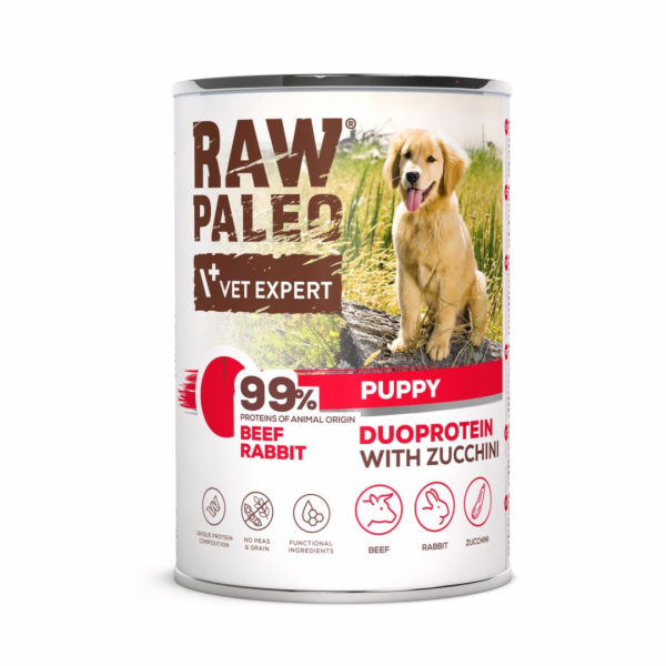 RAW PALEO Duoprotein Beef & Rabbit Puppy - vlhké krmivo p...