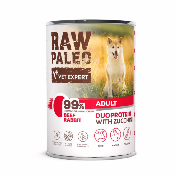 RAW PALEO Duoprotein Beef & Rabbit Adult - vlhké krmivo p...