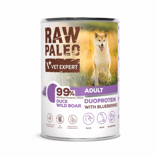RAW PALEO Duoprotein Duck & Boar Adult - vlhké krmivo pro...