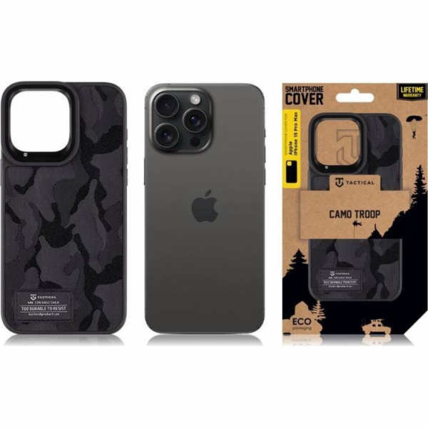 Tactical  Camo Troop Cover pro Apple iPhone 15 Pro Max Bl...