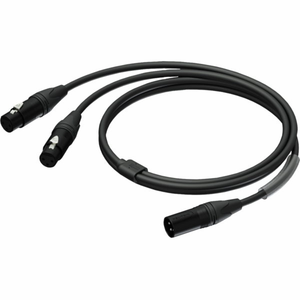 Kabel Procab  PRA736/1.5 Samec XLR - 2 x Samice XLR, Ultr...