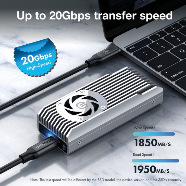 Graugear kapsa GRAUGEAR externí Gehäuse M.2 NVMe s Lüfter...
