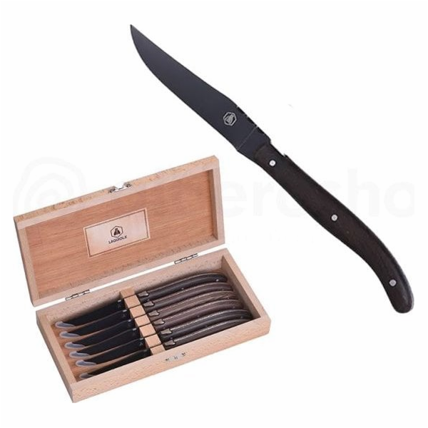 Laguiole Tradition Laguiole Steakmesser-Set 6 tlg. Schwar...