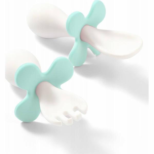 Ergonomický příbor pro děti Baby Ono bílozelený