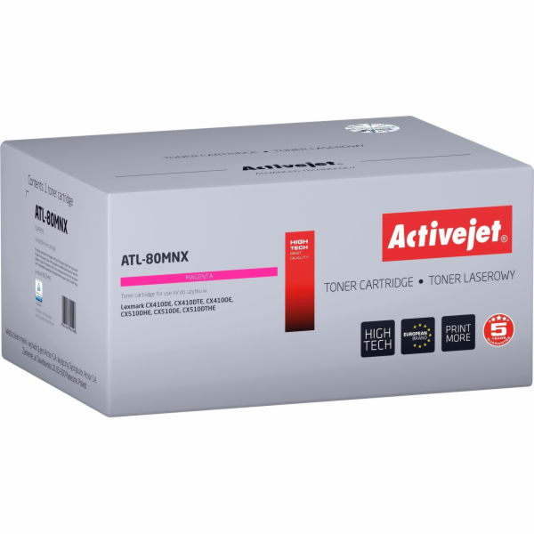 Activejet Toner ATL-80MNX (náhrada za Lexmark 80C2HME, Su...