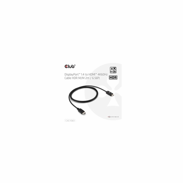 Club3D Adaptér aktivní DisplayPort 1.4 na HDMI HDR (M/M), 2m