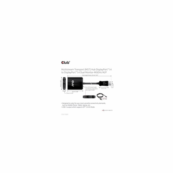 Club3D Video adaptér MST (Multi Stream Transport) Display...