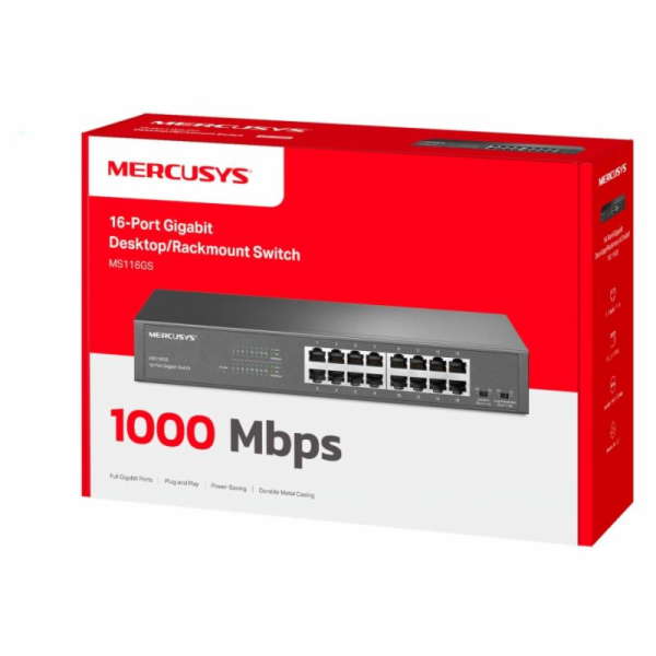 Switch TP-Link Mercusys MS116GS 16x GLAN, rack