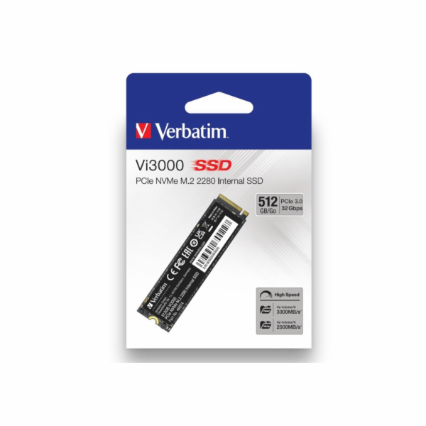 VERBATIM SSD Vi3000 Internal PCIe NVMe M.2 SSD 512GB , W ...