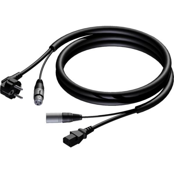 Kabel Procab PROCAB CAB402/20 Schuko samec & XLR samice -...