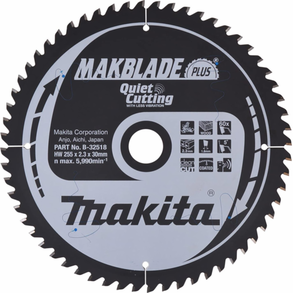 Makita  KRUHOVÁ PILA 255x30x60z MAKBLADE PLUS WOOD