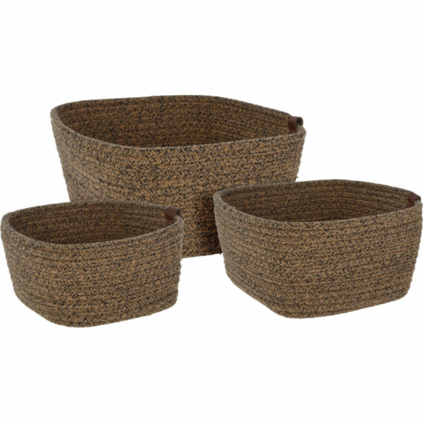 Home Styling Collection Úložné koše, tkané z bavlny, 3 kusy