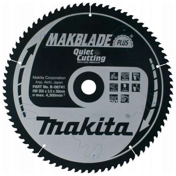 Makita  KRUHOVÁ PILA 355x30x80z MAKBLADE PLUS WOOD