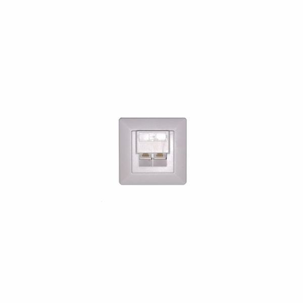Zásuvka UTP 2x RJ45 Cat6, duální svorkovnice, pod omítku