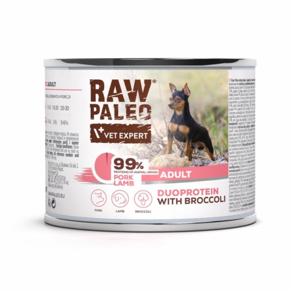 RAW PALEO Duoprotein Pork & Lamb Adult - vlhké krmivo pro...