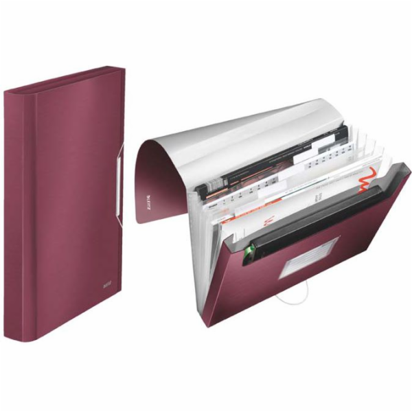 Aktovka na spisy s přihrádkami Leitz Style Granátově červ...