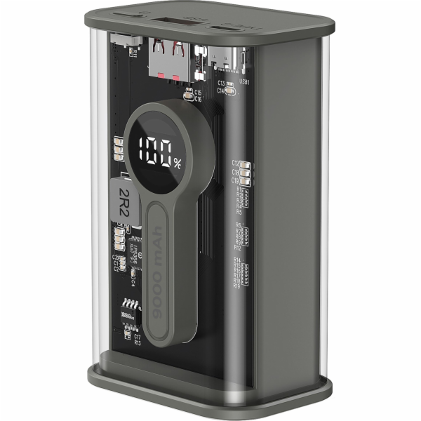 PowerBank Transparent 9000 mAh QC3.0 Black
