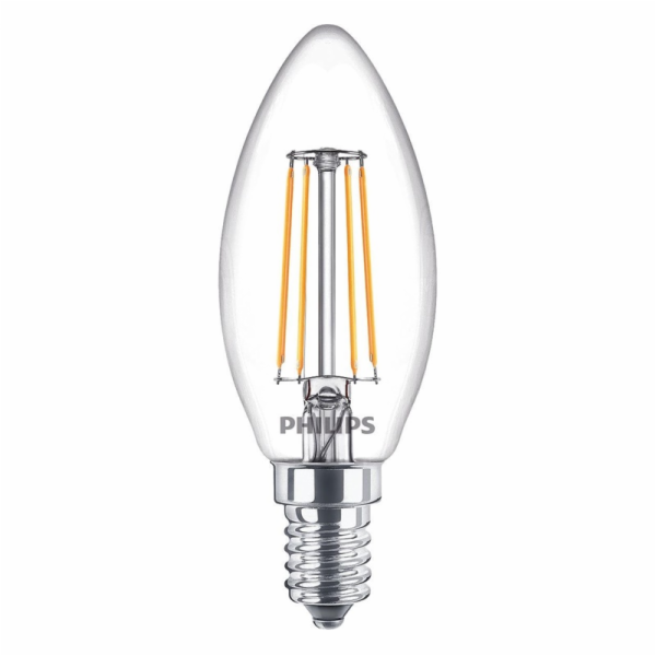 LED lampa Philips Fil, B35, 4,3W, E14, 2700K, 470lm, tran...