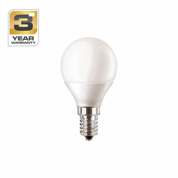 Žárovka, STANDART, LED, P45, 4,9W, E14, 2700K, 470lm, mat.