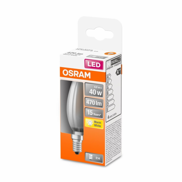 LED lampa Osram, B35, 4W, E14, 2700K, 470lm, mat.