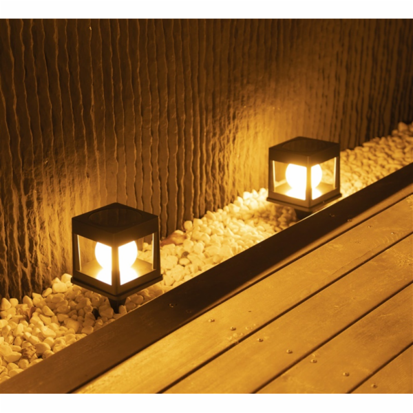 Solární dobíjecí lampa Domoletti, IP44, černá