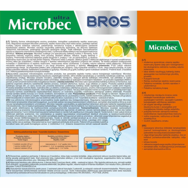 Bioaktivátor pro kanalizační jímky Bros Microbec, 0,15l