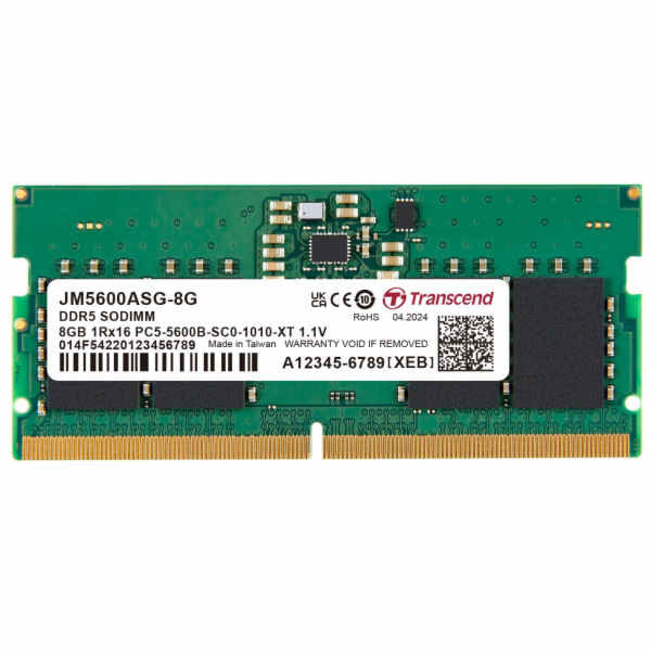 Transcend paměť 8GB JMDDR5 5600 SO-DIMM 1Rx16 1Gx16 CL46 ...
