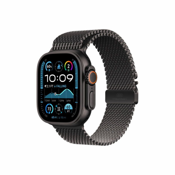 Apple Watch 49mm Black Titanium Milanese Loop - Large