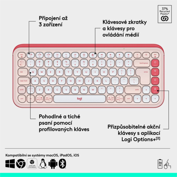 Logitech POP Icon Keys - Klávesnice - bezdrátový - Blueto...