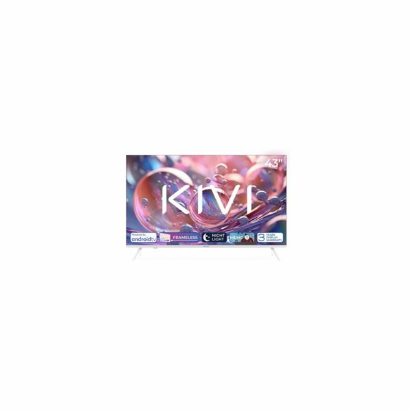 KIVI - 43 , UHD, Android TV 11, Bílá, 3840x2160, 60 Hz, r...