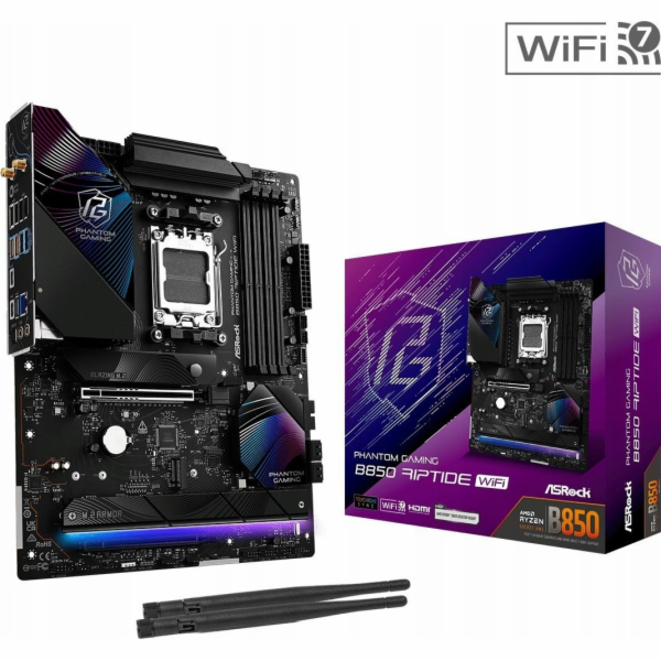 ASRock MB Sc AM5 B850 Riptide WiFi, AMD B850, 4xDDR5, 1xH...