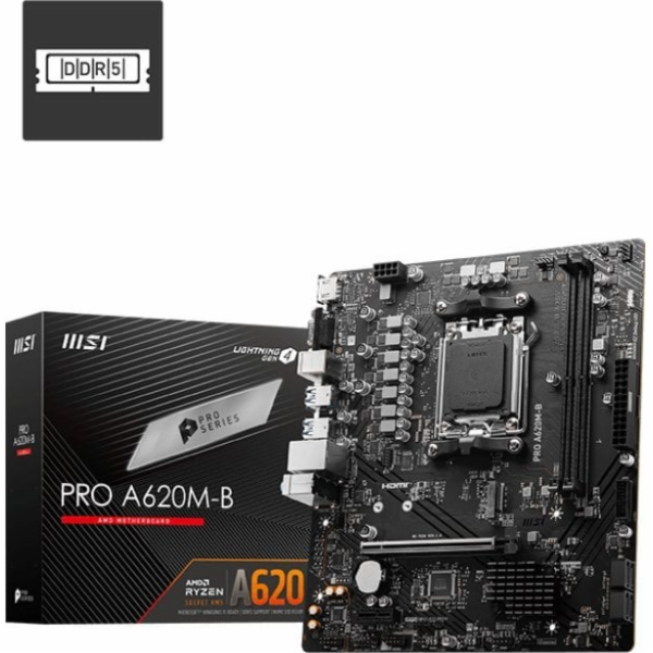 MSI MB Sc AM5 PRO A620M-B, AMD A620, 2xDDR5, 1xHDMI, 1xVG...