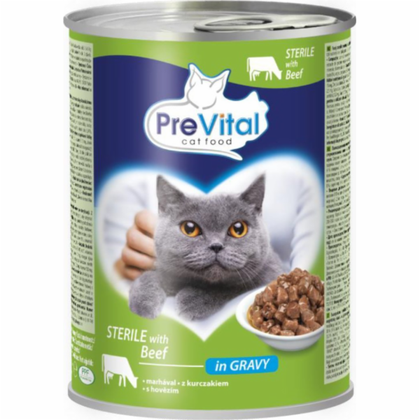 PREVITAL Cat Food Sterile Hovězí v omáčce - mokré krmivo ...