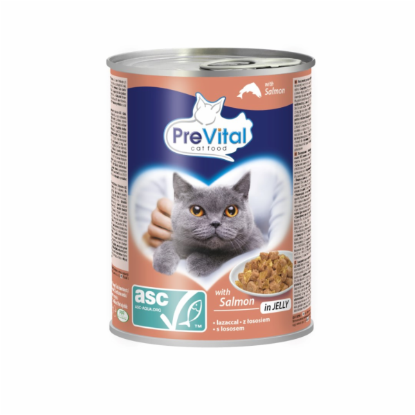 PREVITAL Cat Food s lososem ASC v želé - mokré krmivo pro...